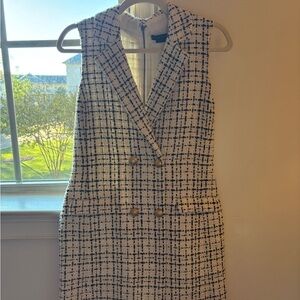 Alice + Olivia Black and White Tweed Dress